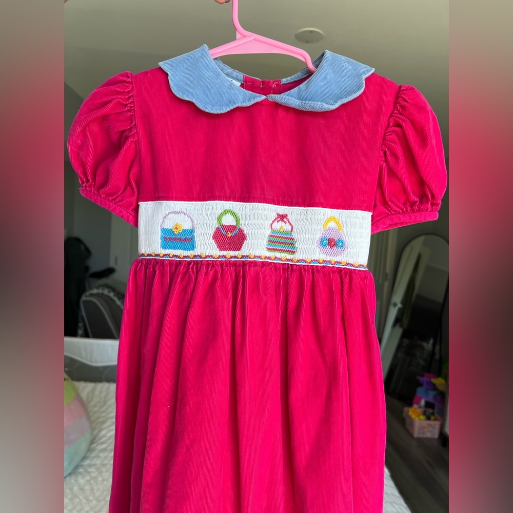 Anavini Hand Smocked Dress Size 6 VGUC